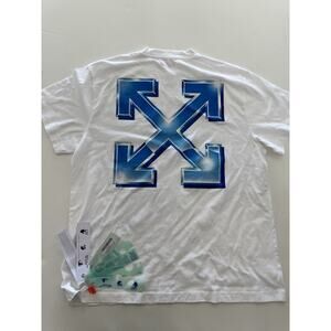 🔥 Off-White Blue Metal Arrow Over Slim Tee White / Light Blue – XS – NWT